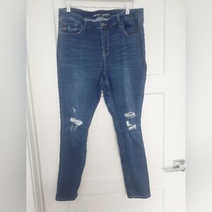 Women's Blue Distressed Jeans